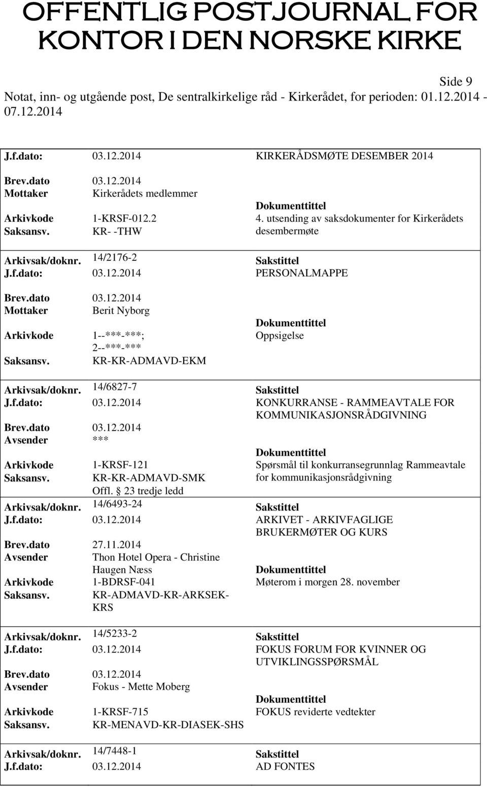 KR-KR-ADMAVD-EKM Oppsigelse Arkivsak/doknr. 14/6827-7 Sakstittel J.f.dato: 03.12.2014 KONKURRANSE - RAMMEAVTALE FOR KOMMUNIKASJONSRÅDGIVNING Brev.dato 03.12.2014 Avsender *** Arkivkode 1-KRSF-121 Spørsmål til konkurransegrunnlag Rammeavtale Saksansv.