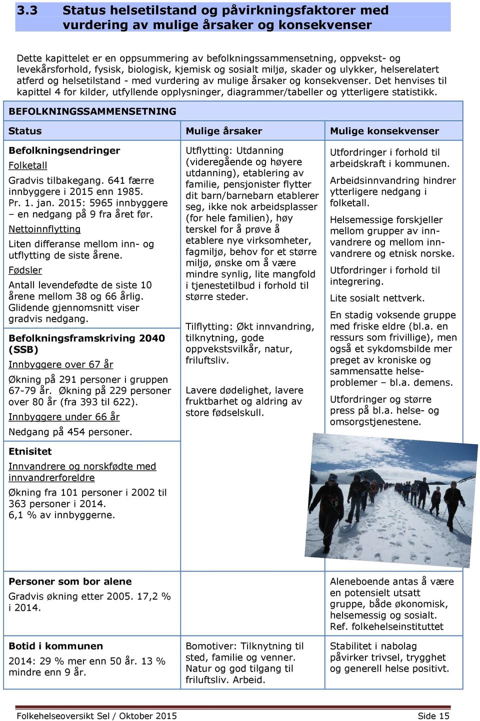 Det henvises til kapittel 4 for kilder, utfyllende opplysninger, diagrammer/tabeller og ytterligere statistikk.