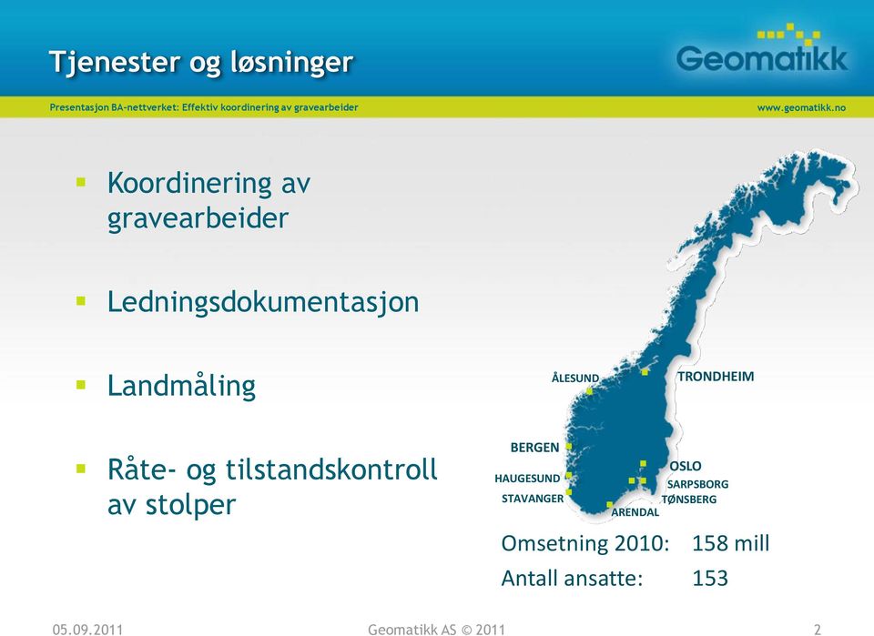 tilstandskontroll av stolper BERGEN HAUGESUND STAVANGER OSLO