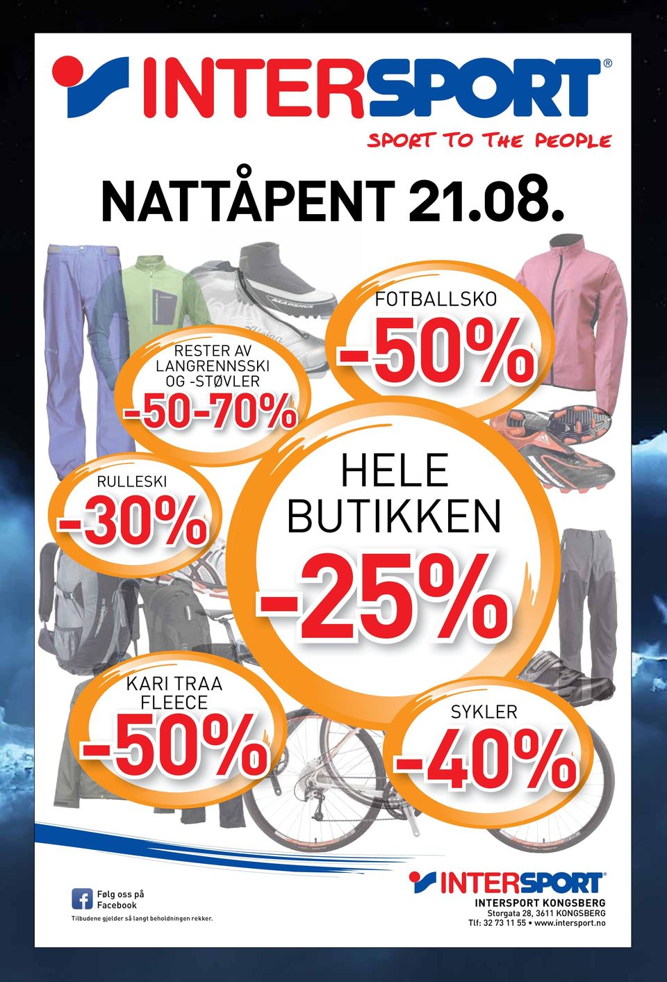 HELE BUTIKKEN -25% KARI TRAA FLEECE SYKLER -40% Følg oss på Facebook