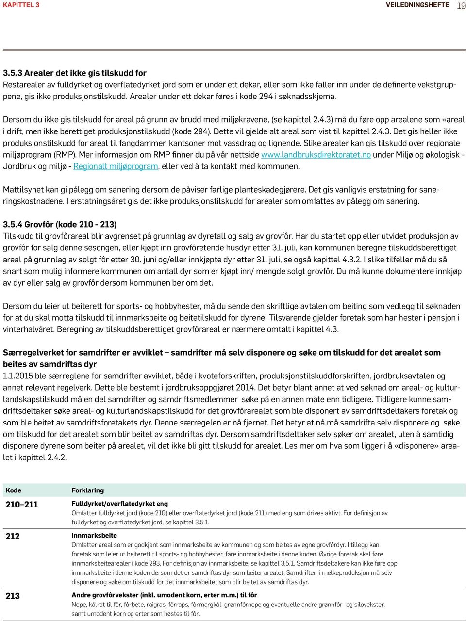 Arealer under ett dekar føres i kode 294 i søknadsskjema. Dersom du ikke gis tilskudd for areal på grunn av brudd med miljøkravene, (se kapittel 2.4.3) må du føre opp arealene som «areal i drift, men ikke berettiget produksjonstilskudd (kode 294).