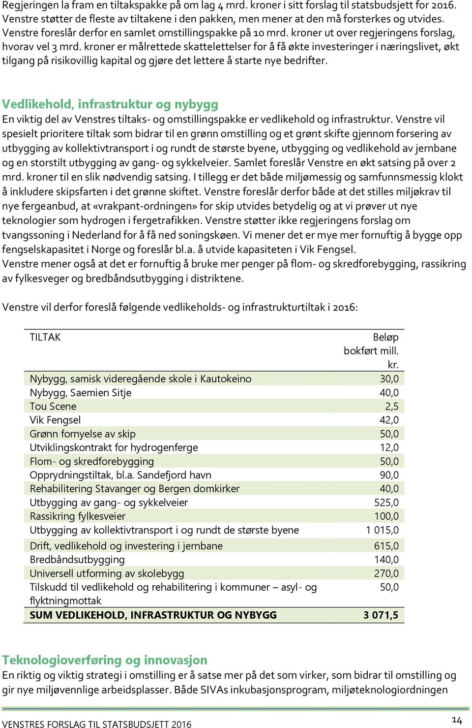 kroner er målrettede skattelettelser for å få økte investeringer i næringslivet, økt tilgang på risikovillig kapital og gjøre det lettere å starte nye bedrifter.