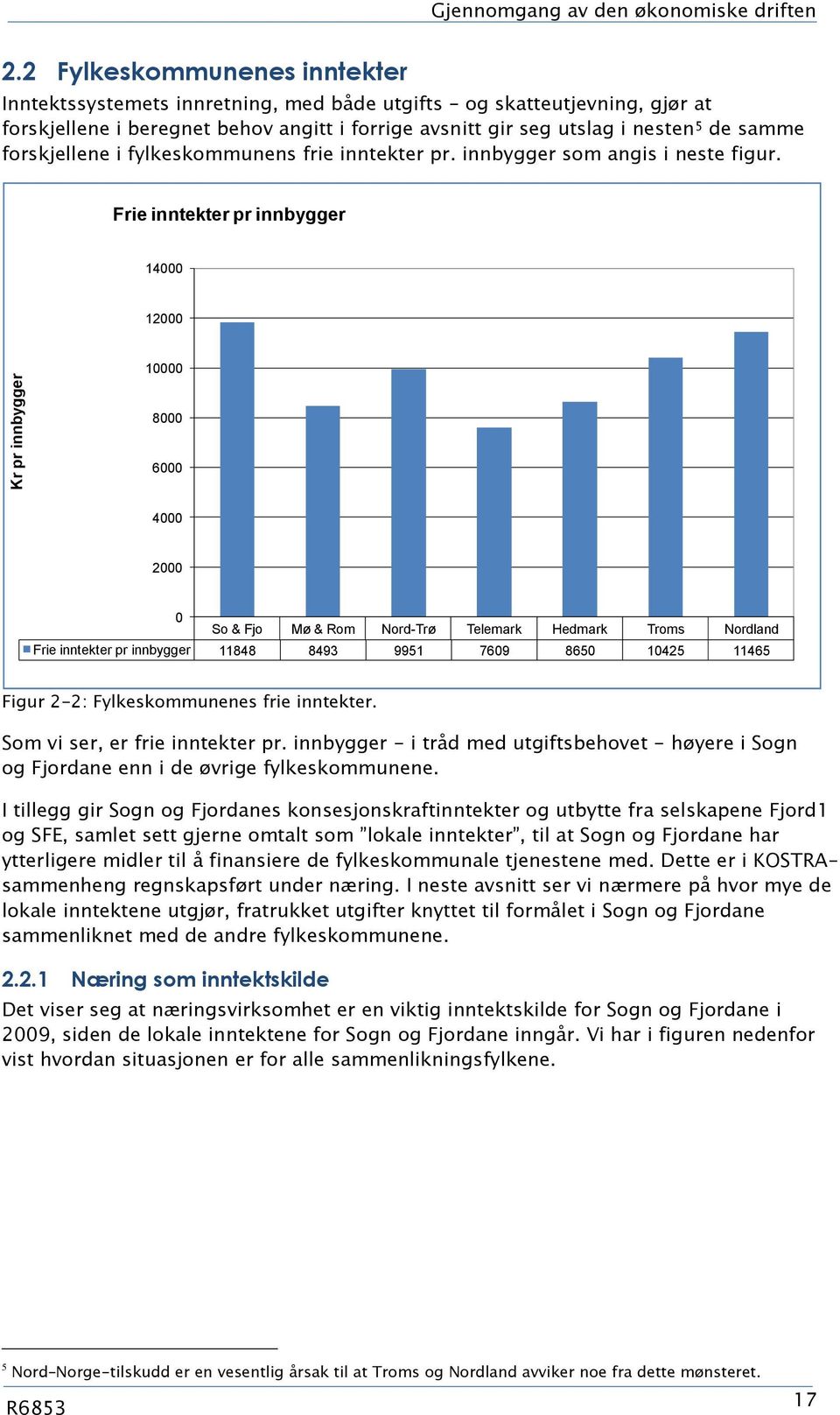 forskjellene i fylkeskommunens frie inntekter pr. innbygger som angis i neste figur.