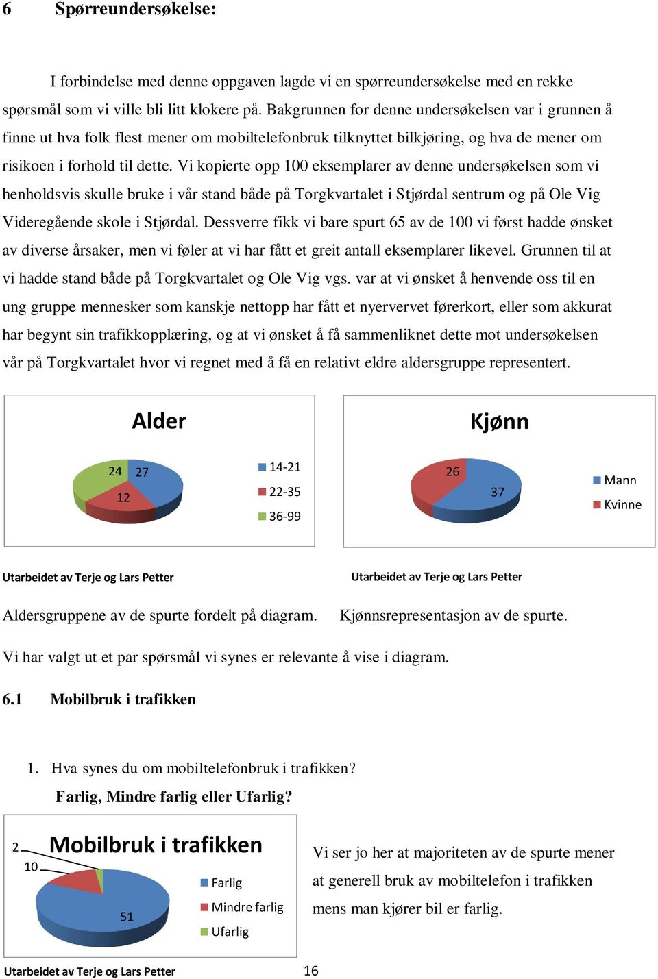 Vi kopierte opp 100 eksemplarer av denne undersøkelsen som vi henholdsvis skulle bruke i vår stand både på Torgkvartalet i Stjørdal sentrum og på Ole Vig Videregående skole i Stjørdal.