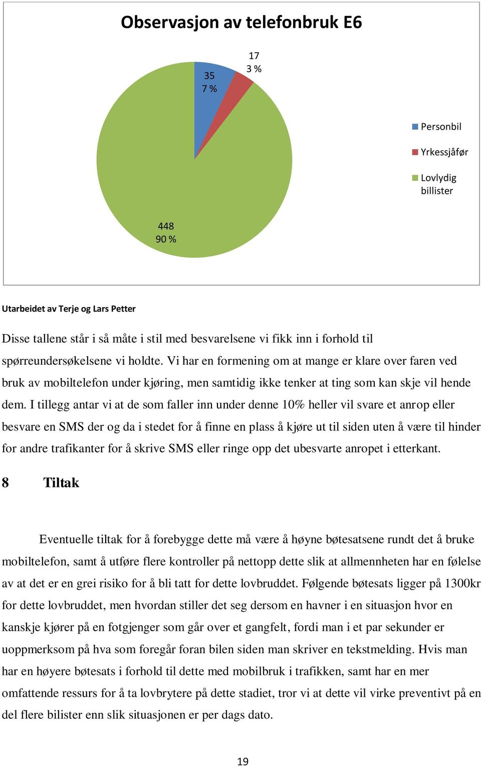 I tillegg antar vi at de som faller inn under denne 10% heller vil svare et anrop eller besvare en SMS der og da i stedet for å finne en plass å kjøre ut til siden uten å være til hinder for andre