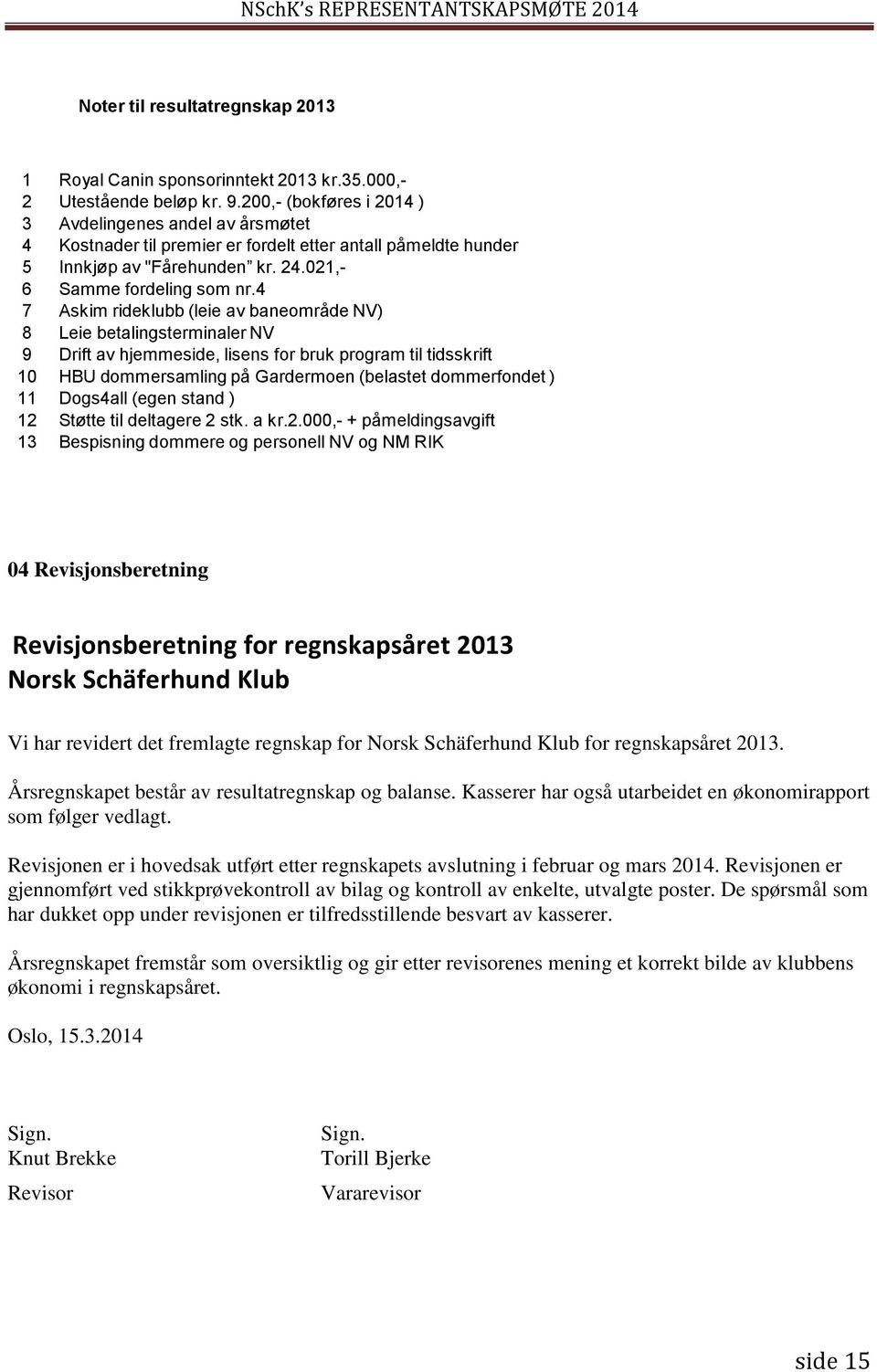 4 7 Askim rideklubb (leie av baneområde NV) 8 Leie betalingsterminaler NV 9 Drift av hjemmeside, lisens for bruk program til tidsskrift 10 HBU dommersamling på Gardermoen (belastet dommerfondet ) 11