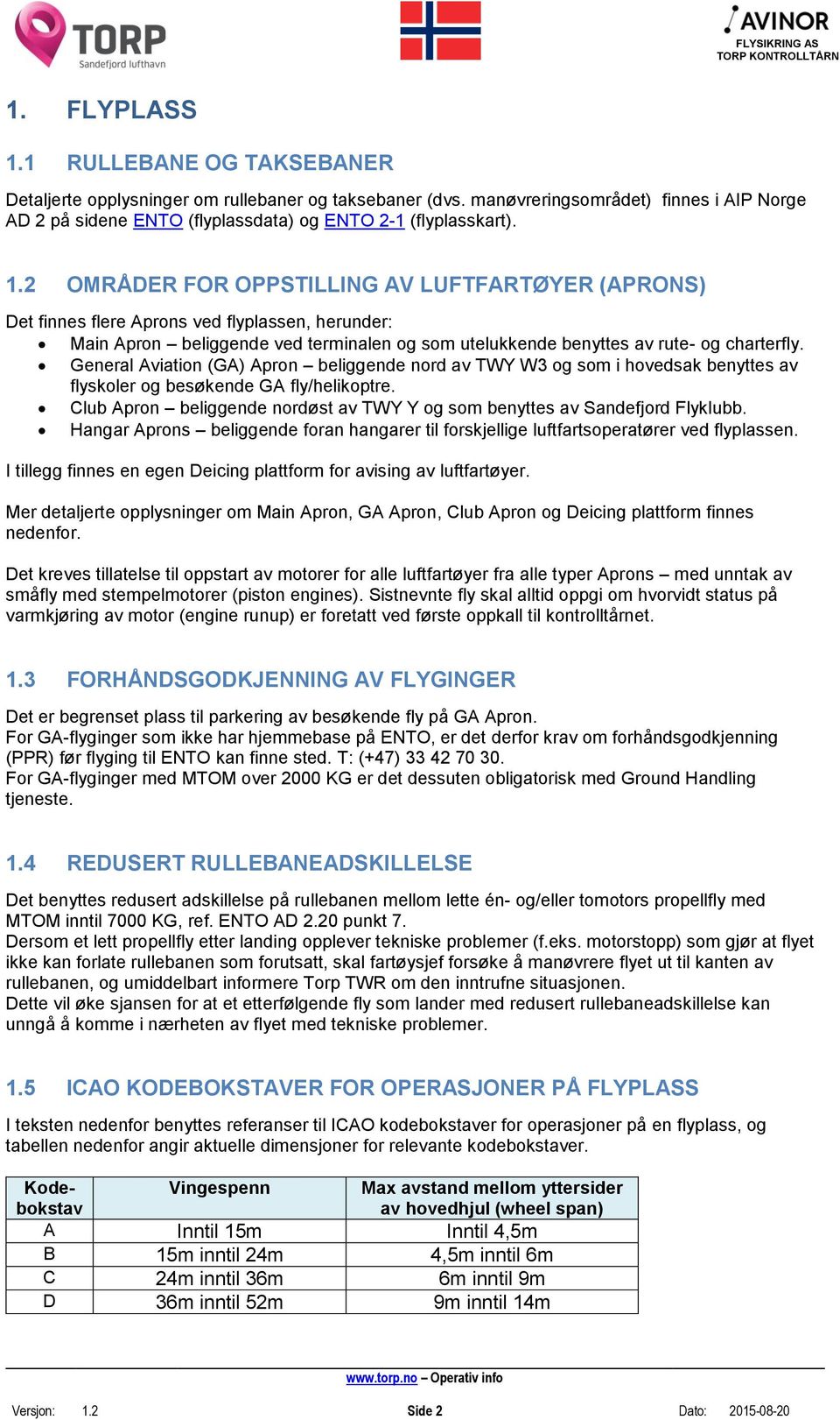 General Aviation (GA) Apron beliggende nord av TWY W3 og som i hovedsak benyttes av flyskoler og besøkende GA fly/helikoptre.