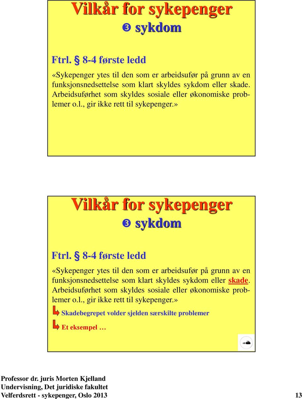 Arbeidsuførhet som skyldes sosiale eller økonomiske problemer o.l., gir ikke rett til sykepenger.