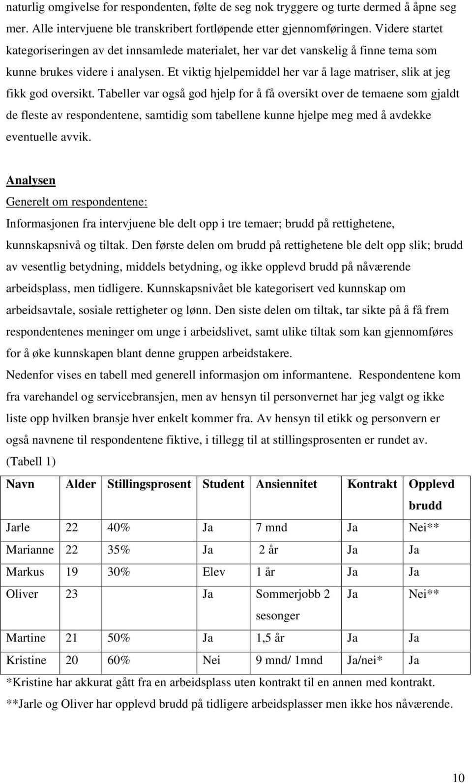 Et viktig hjelpemiddel her var å lage matriser, slik at jeg fikk god oversikt.