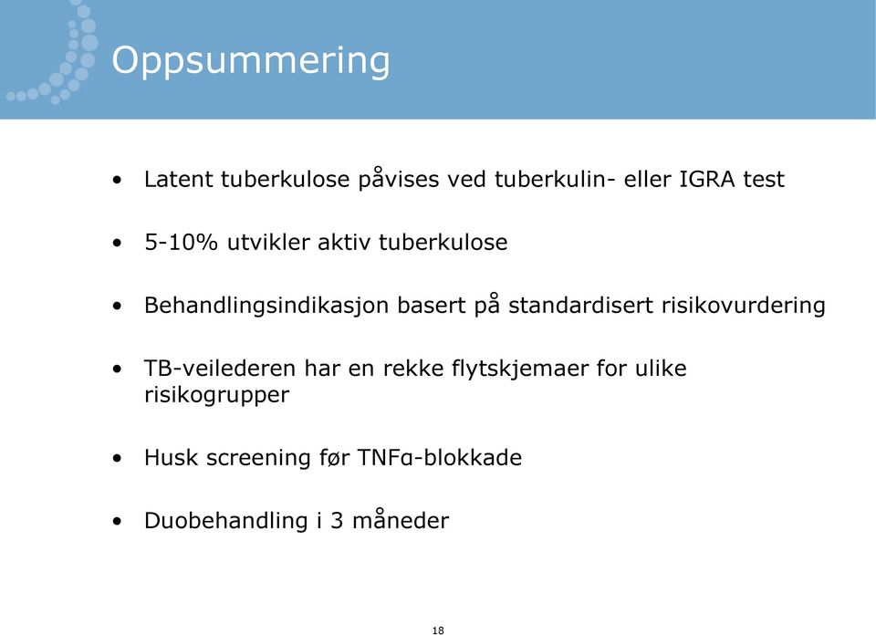 standardisert risikovurdering TB-veilederen har en rekke flytskjemaer