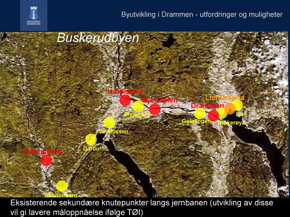 Gulskogen Brakerøya Kongsberg Darbu Skollenborg Eksisterende sekundære