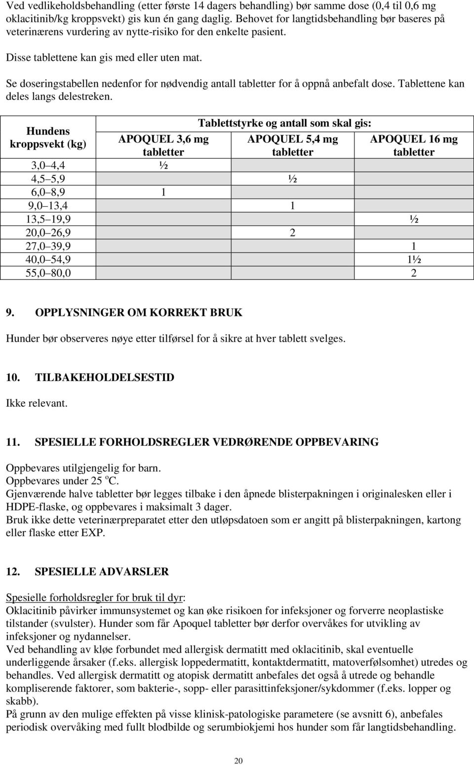 Se doseringstabellen nedenfor for nødvendig antall tabletter for å oppnå anbefalt dose. Tablettene kan deles langs delestreken.