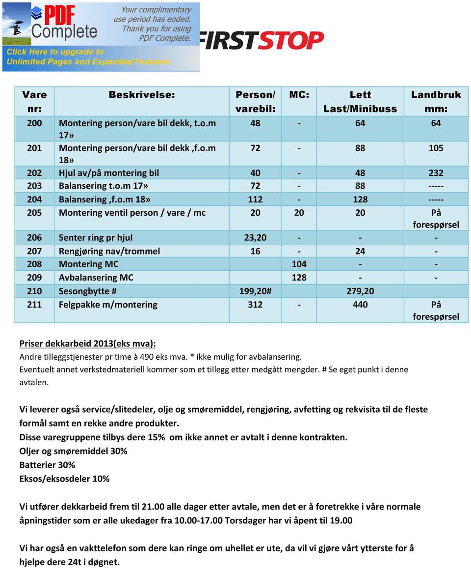 Landbruk mm: 48-64 64 72-88 105 202 Hjul av/på mon