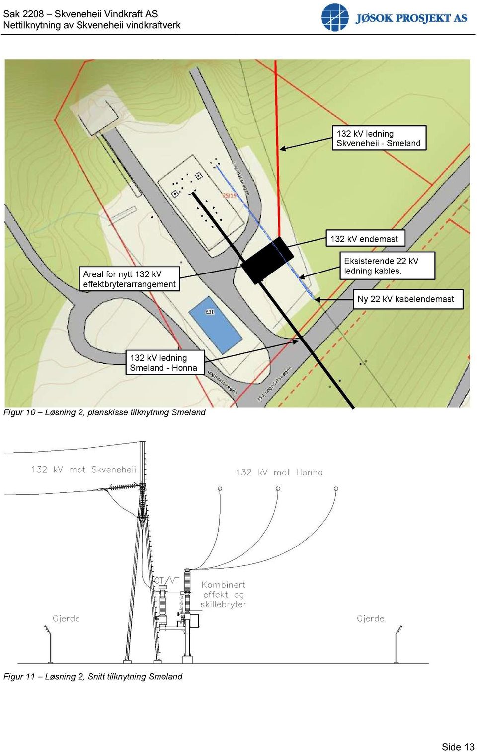 Ny 22 kv kabelendemast 132 kv ledning Smeland - Honna Figur 10 Løsning