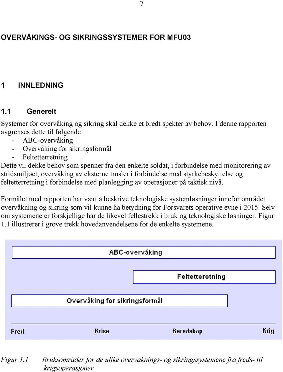 monitorering av stridsmiljøet, overvåking av eksterne trusler i forbindelse med styrkebeskyttelse og feltetterretning i forbindelse med planlegging av operasjoner på taktisk nivå.