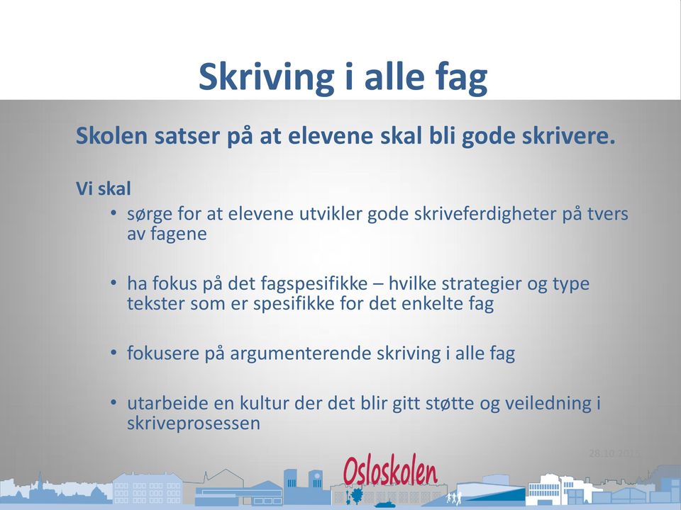 fagspesifikke hvilke strategier og type tekster som er spesifikke for det enkelte fag fokusere