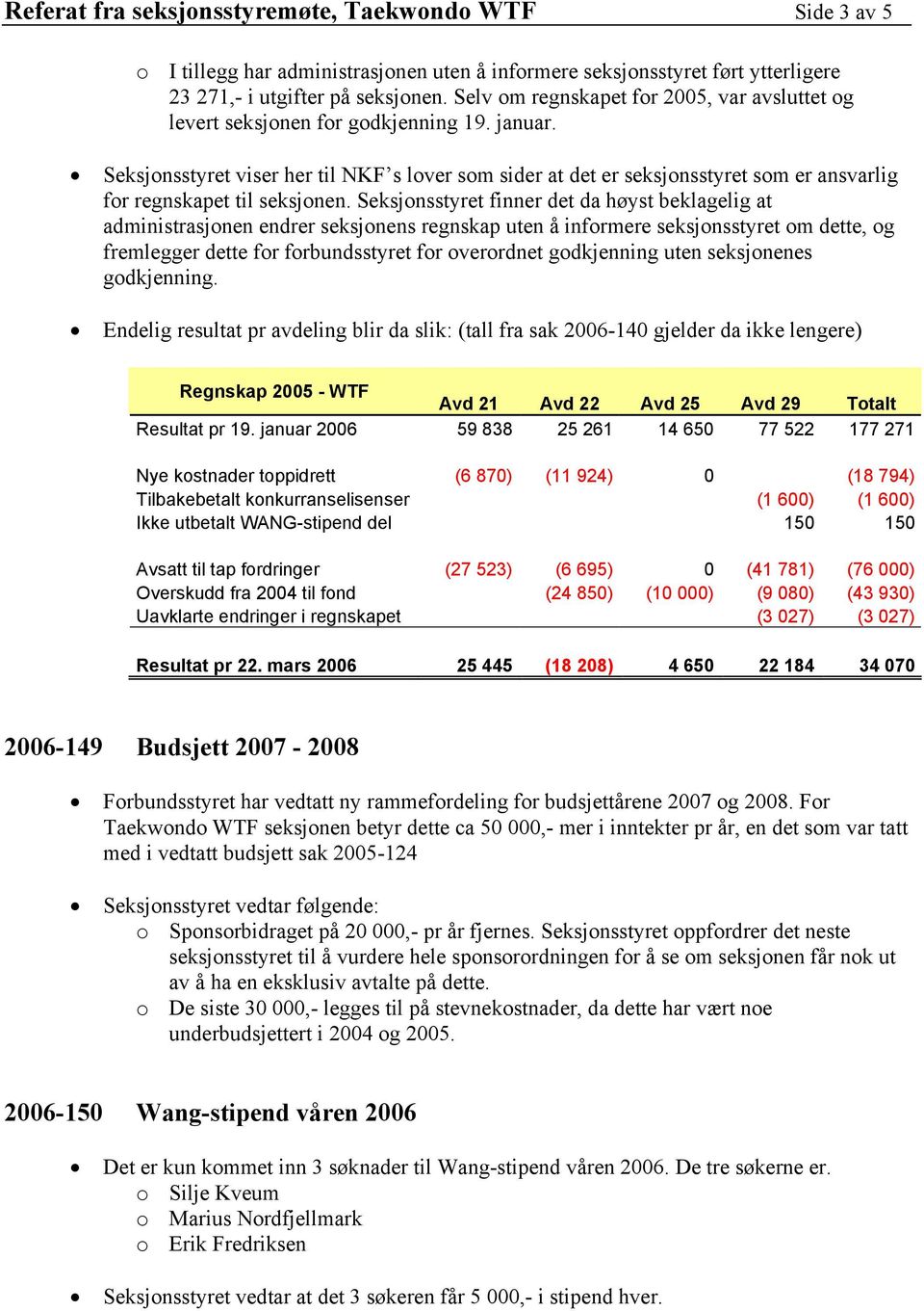 Seksjonsstyret viser her til NKF s lover som sider at det er seksjonsstyret som er ansvarlig for regnskapet til seksjonen.