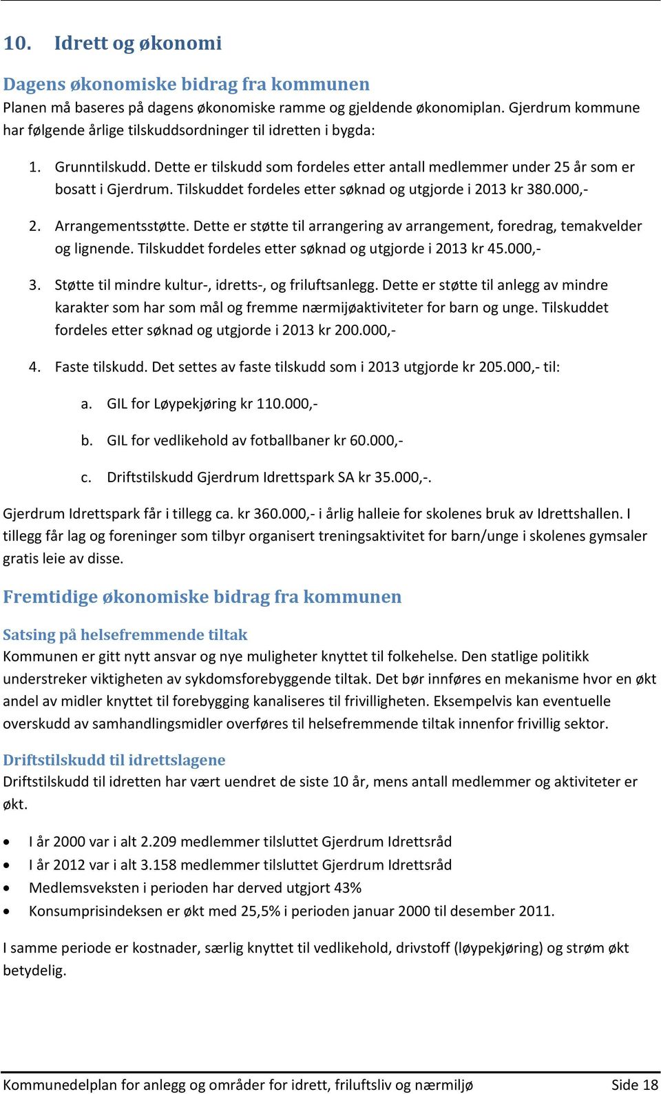 Dette er støtte til arrangering av arrangement, foredrag, temakvelder og lignende. Tilskuddet fordeles etter søknad og utgjorde i 2013 kr 45.000,- 3.