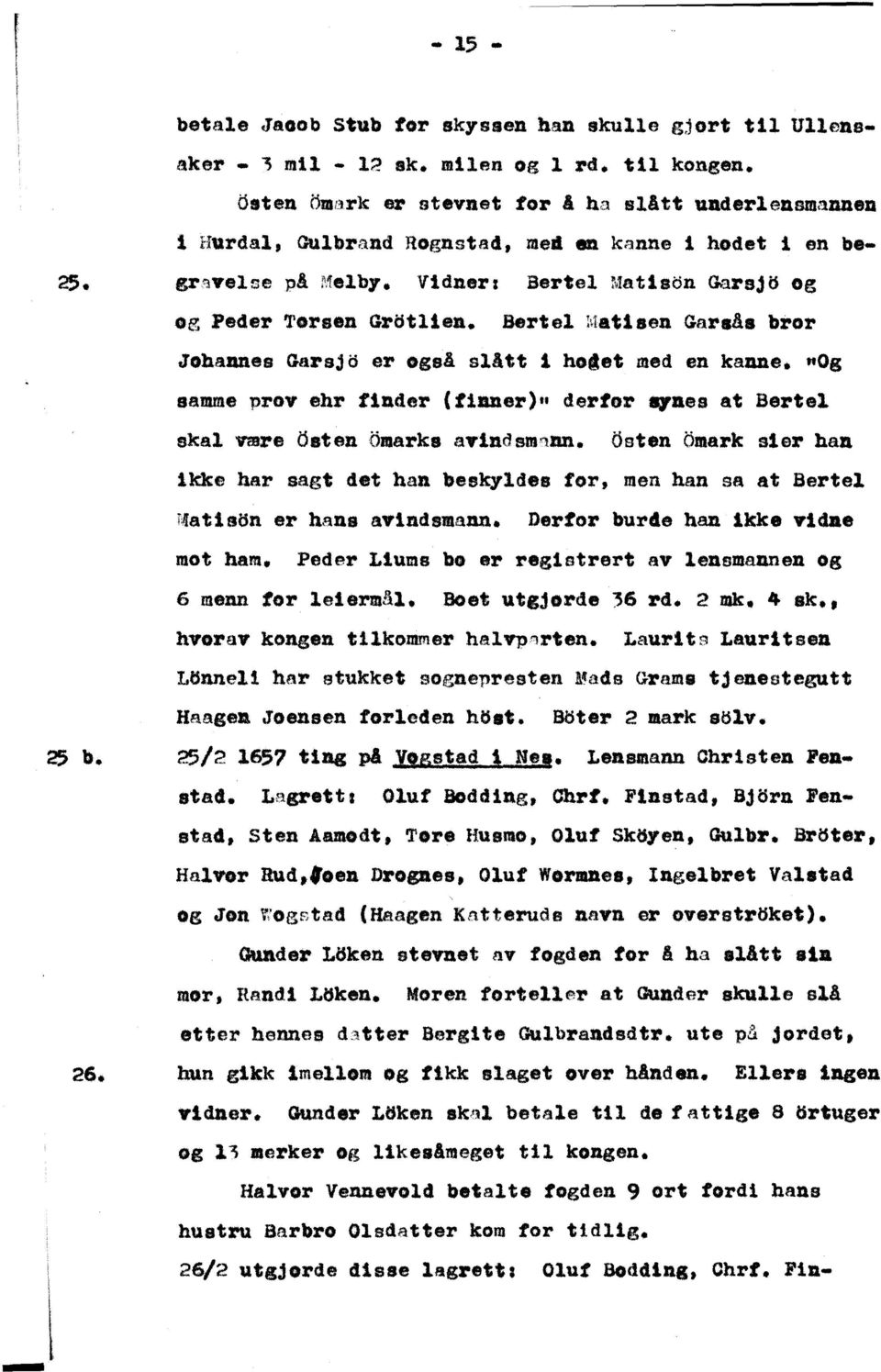 og Peder Torsen Grotliea. Johaanes Garsjo er også slitt l Bertel Matlaen Garaaa bror hocet med en kanne. "Og samme prov ehr ttnder (ttnner)" dertor.,.aes at Berte1 skal være ljstenomarkø livln.