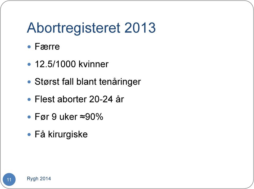 blant tenåringer Flest aborter