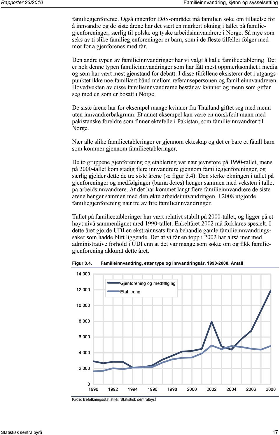 arbeidsinnvandrere i Norge. Så mye som seks av ti slike familiegjenforeninger er barn, som i de fleste tilfeller følger med mor for å gjenforenes med far.