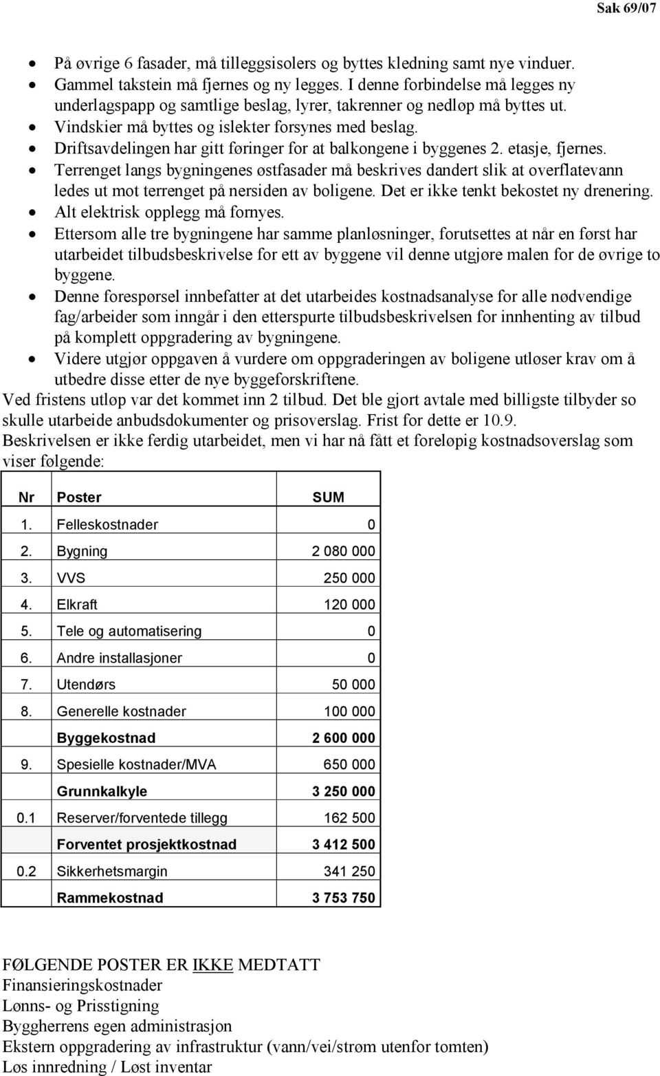 Driftsavdelingen har gitt føringer for at balkongene i byggenes 2. etasje, fjernes.