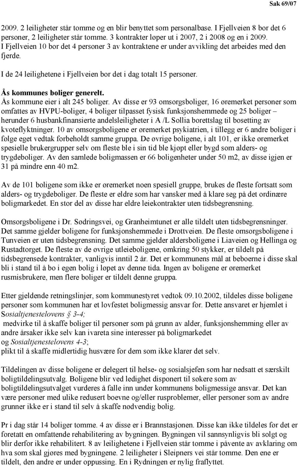 Ås kommune eier i alt 245 boliger.