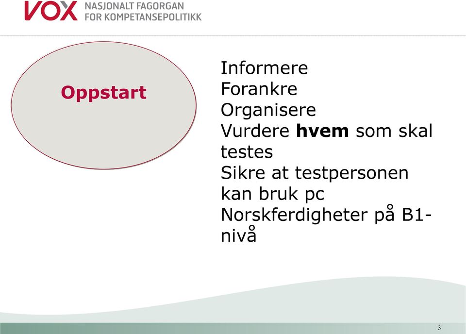 testes Sikre at testpersonen kan