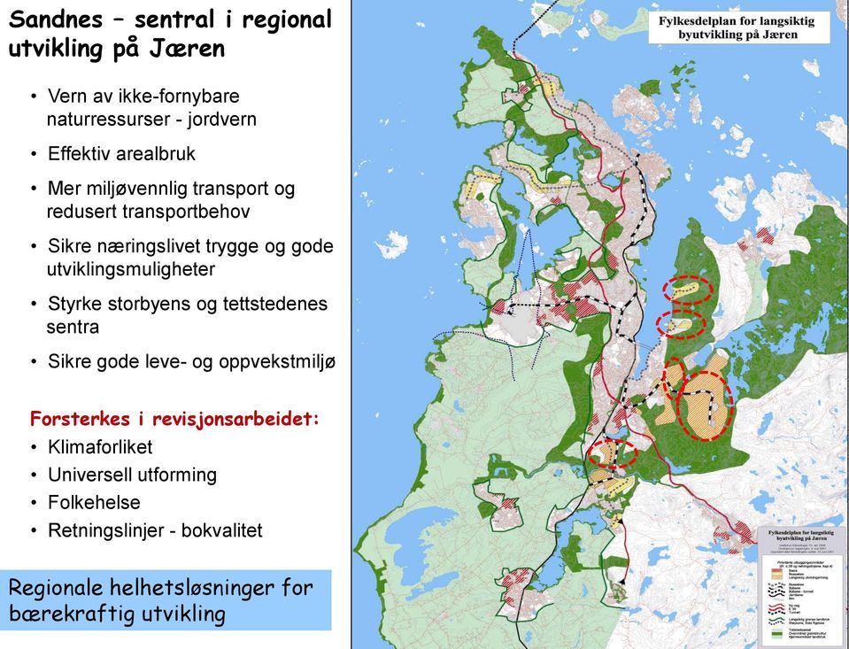 Styrke storbyens og tettstedenes sentra Sikre gode leve- og oppvekstmiljø Forsterkes i revisjonsarbeidet: