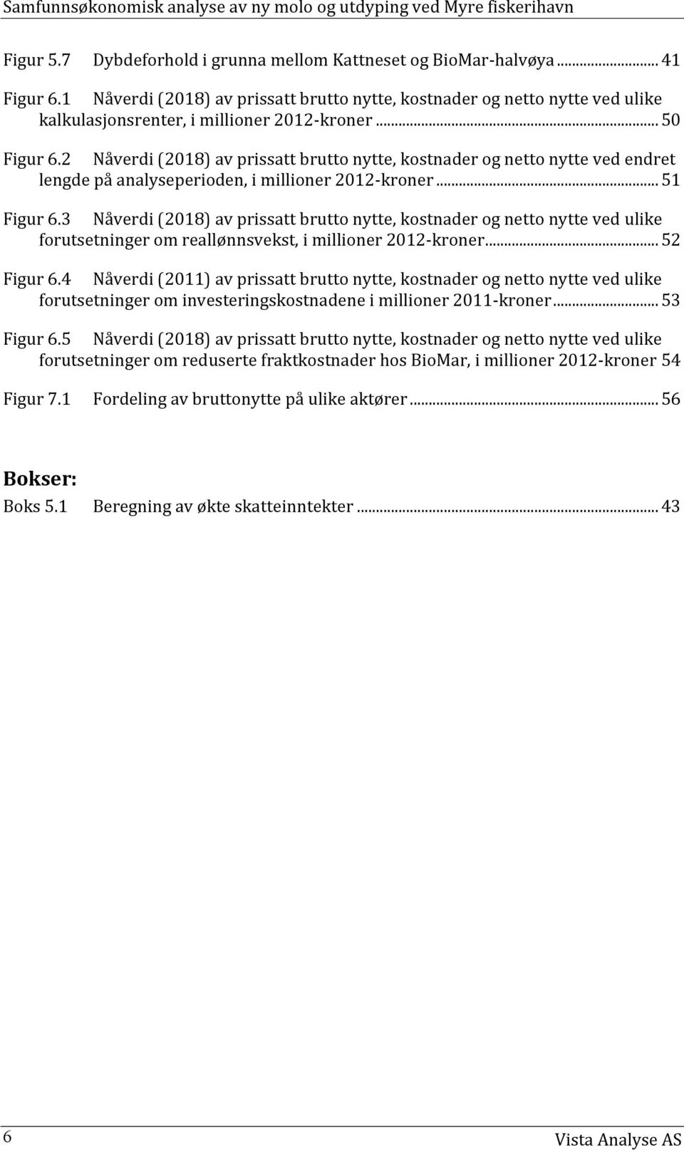 2 Nåverdi (2018) av prissatt brutto nytte, kostnader og netto nytte ved endret lengde på analyseperioden, i millioner 2012-kroner... 51 Figur 6.