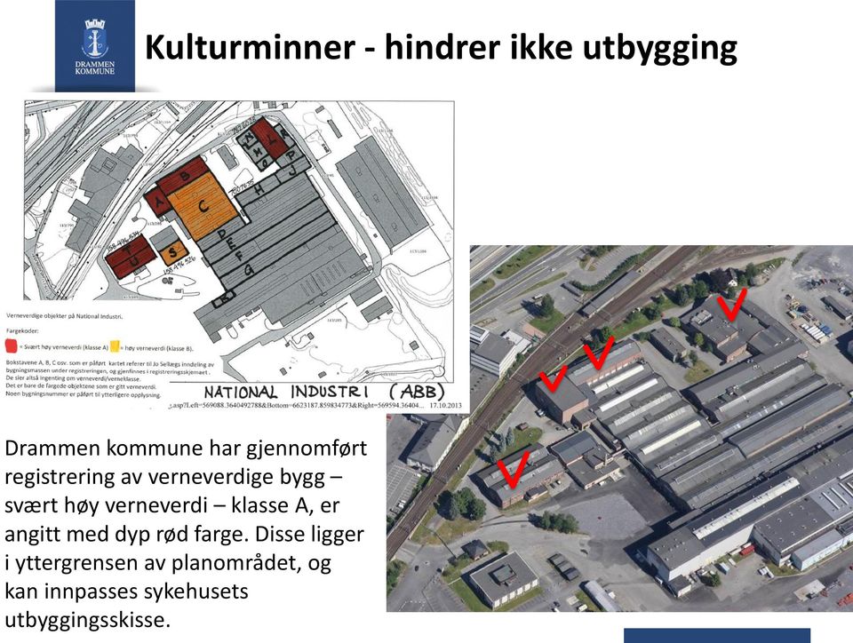 verneverdi klasse A, er angitt med dyp rød farge.