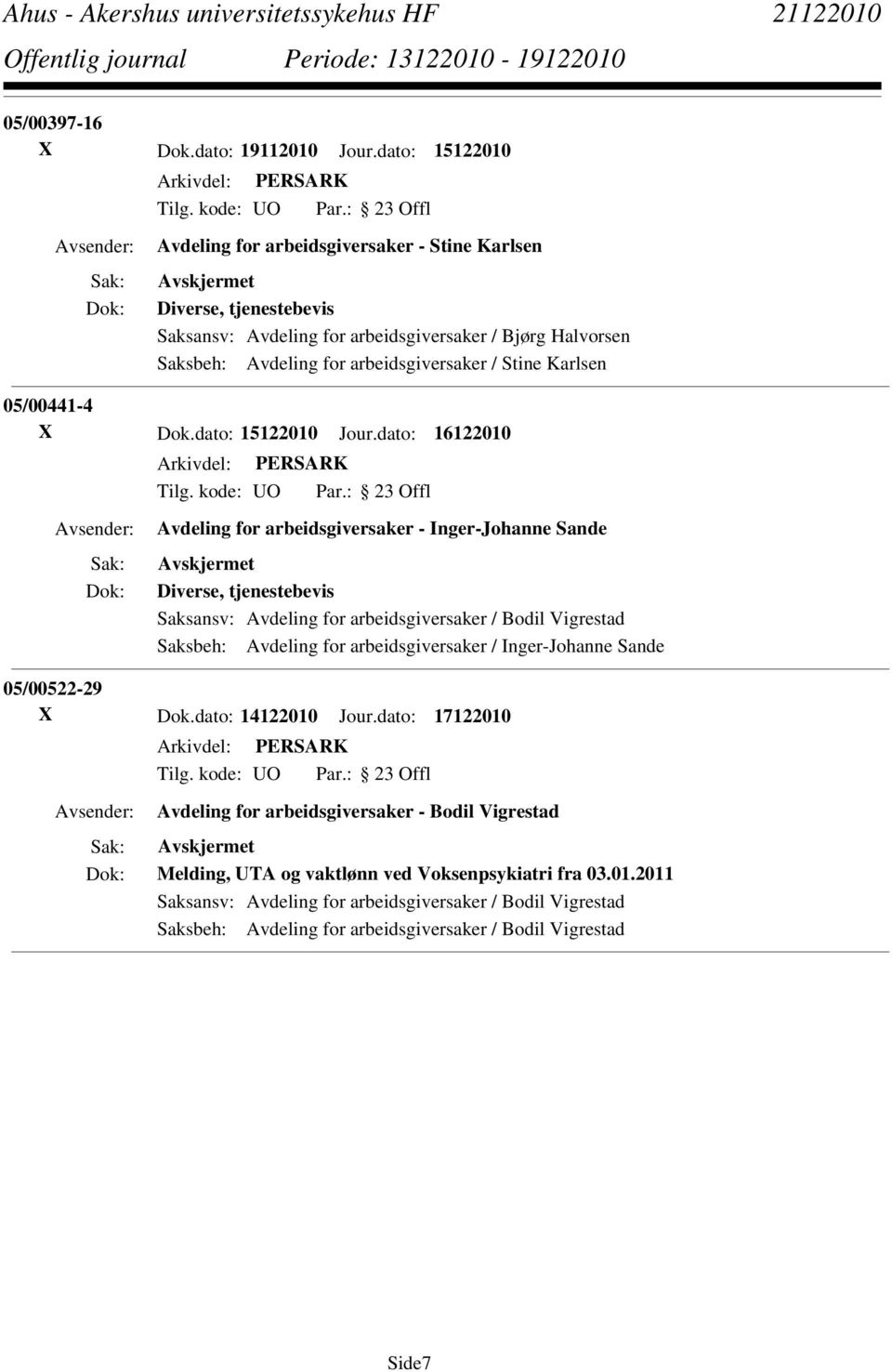 Karlsen 05/00441-4 X Dok.dato: 15122010 Jour.