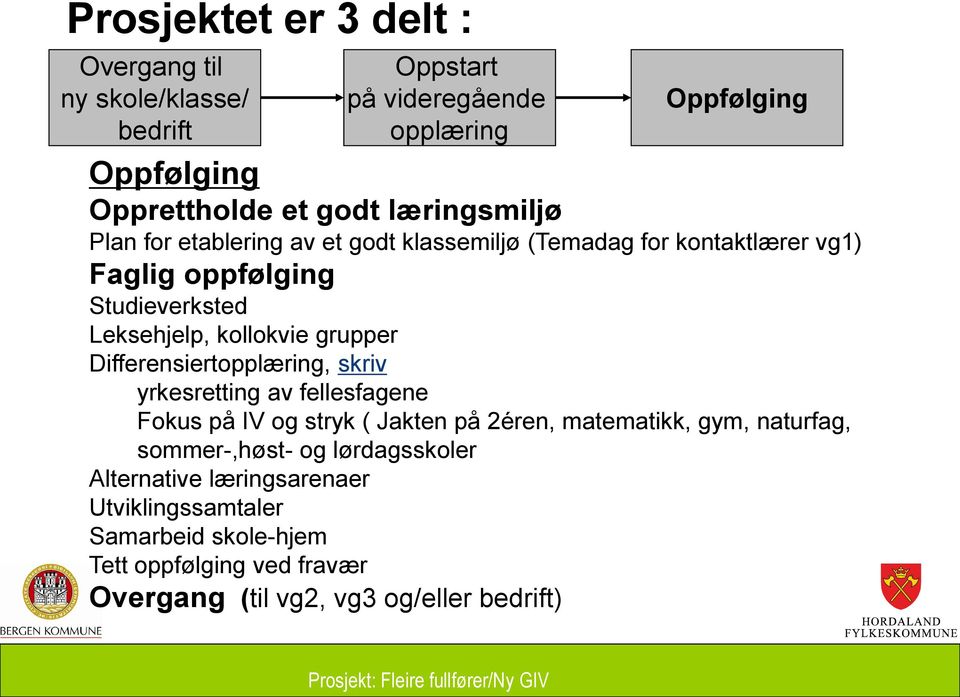 grupper Differensiertopplæring, skriv yrkesretting av fellesfagene Fokus på IV og stryk ( Jakten på 2éren, matematikk, gym, naturfag,