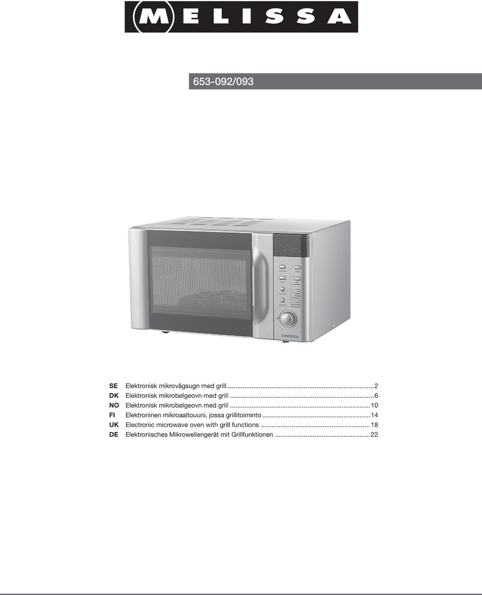 ..6 NO Elektronisk mikrobølgeovn med grill.