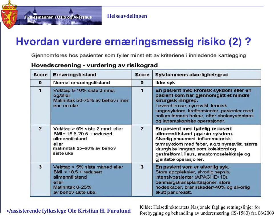 faglige retningslinjer for forebygging og