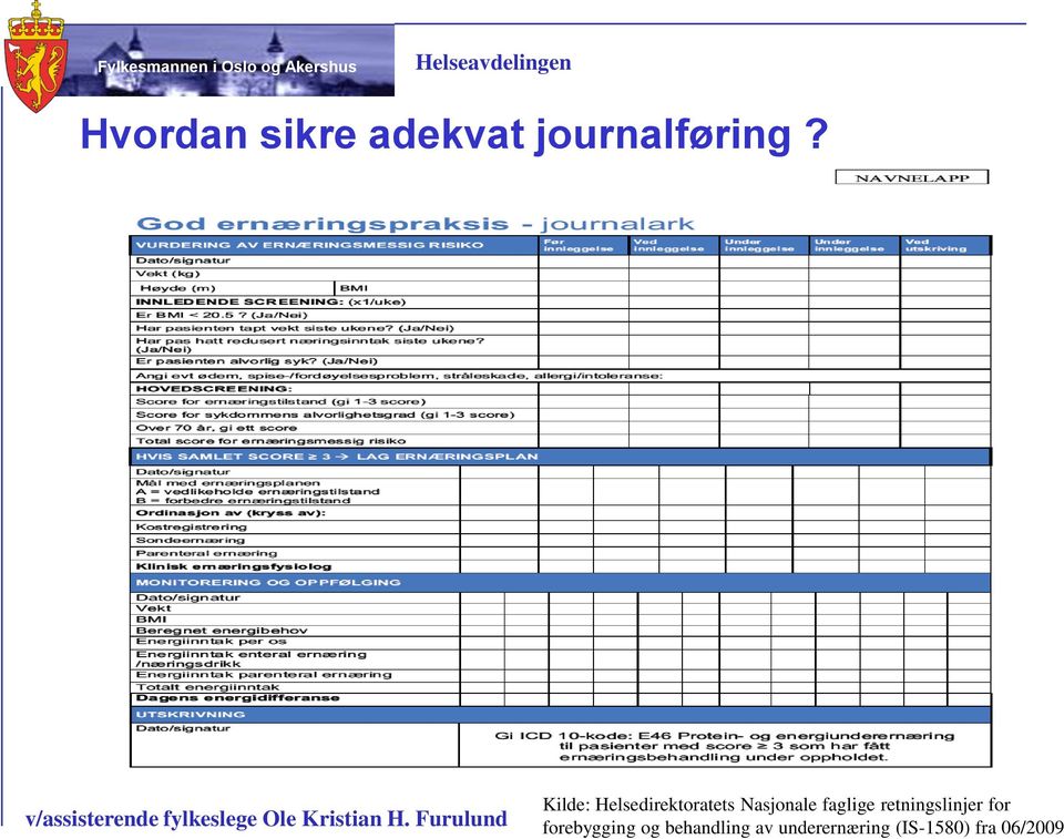 faglige retningslinjer for forebygging