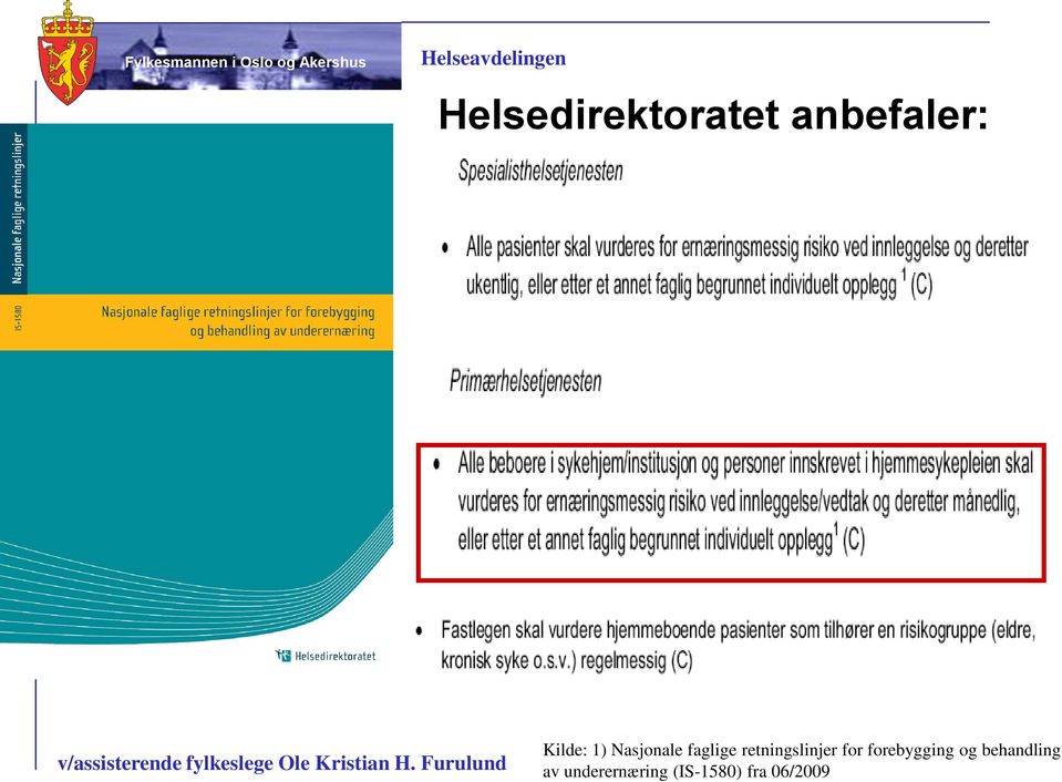 retningslinjer for forebygging og