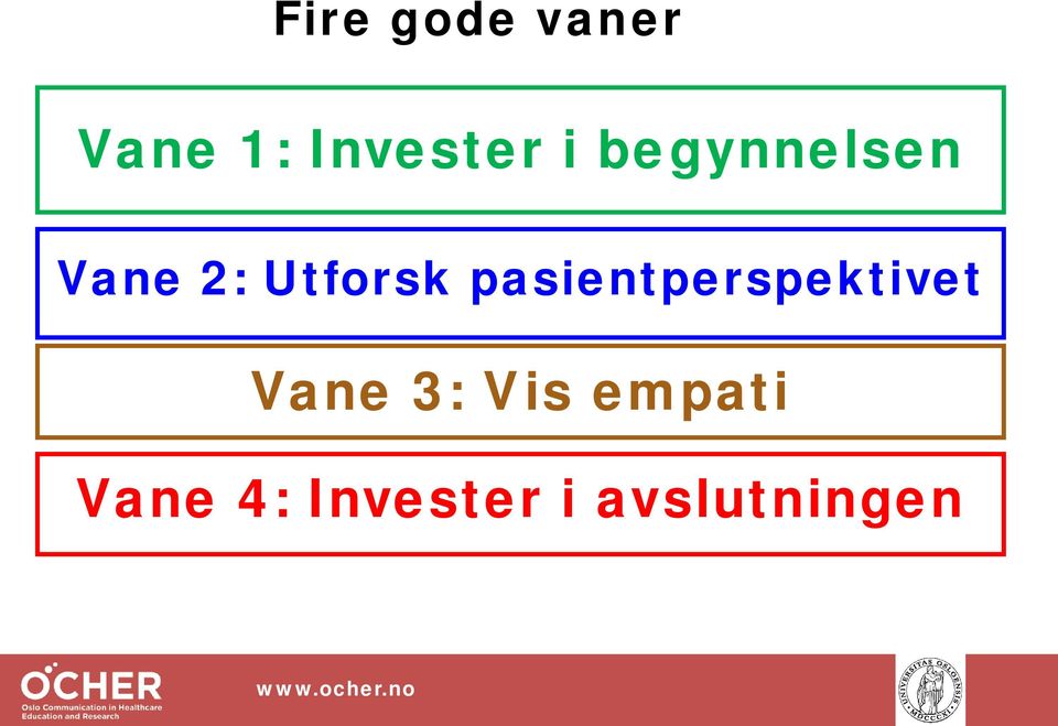 pasientperspektivet Vane 3: Vis