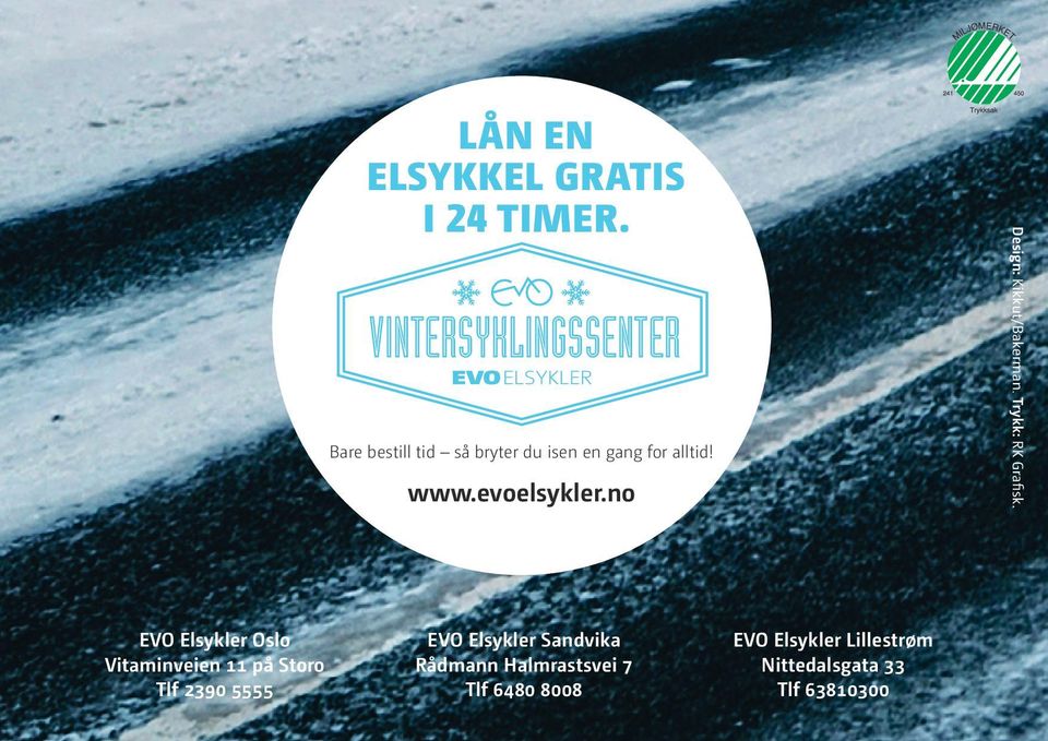 evoelsykler.no Design: Kikkut/Bakerman. Trykk: RK Grafisk.