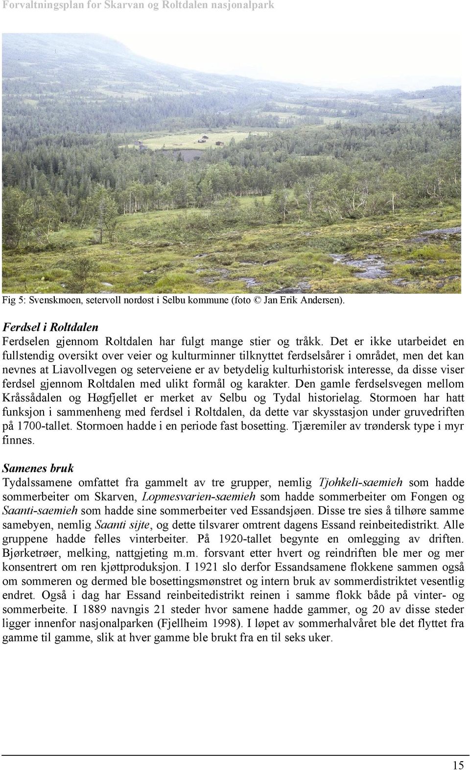 interesse, da disse viser ferdsel gjennom Roltdalen med ulikt formål og karakter. Den gamle ferdselsvegen mellom Kråssådalen og Høgfjellet er merket av Selbu og Tydal historielag.