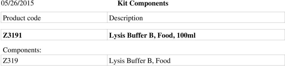 Z319 Description Lysis Buffer