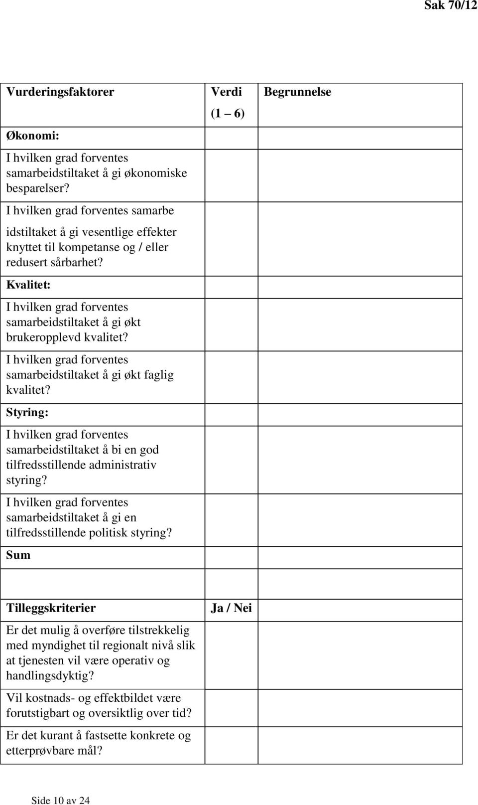 Kvalitet: I hvilken grad forventes samarbeidstiltaket å gi økt brukeropplevd kvalitet? I hvilken grad forventes samarbeidstiltaket å gi økt faglig kvalitet?