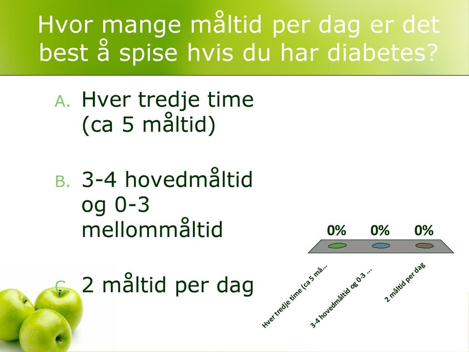 3-4 hovedmåltid og 0-3 mellommåltid 0% 0% 0% C.