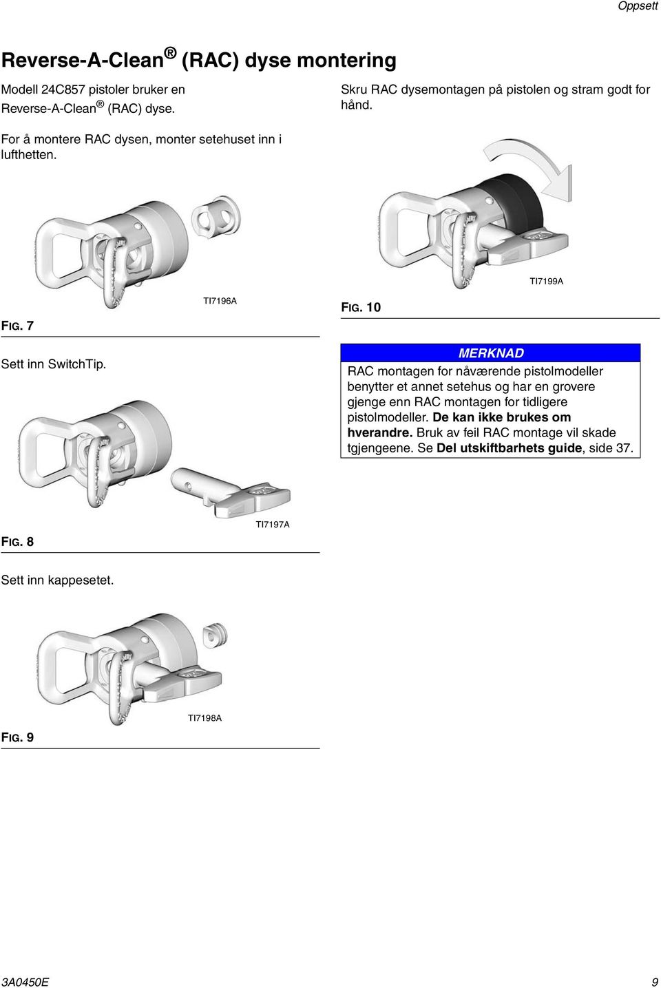 7 Sett inn SwitchTip. TI7196A FIG.