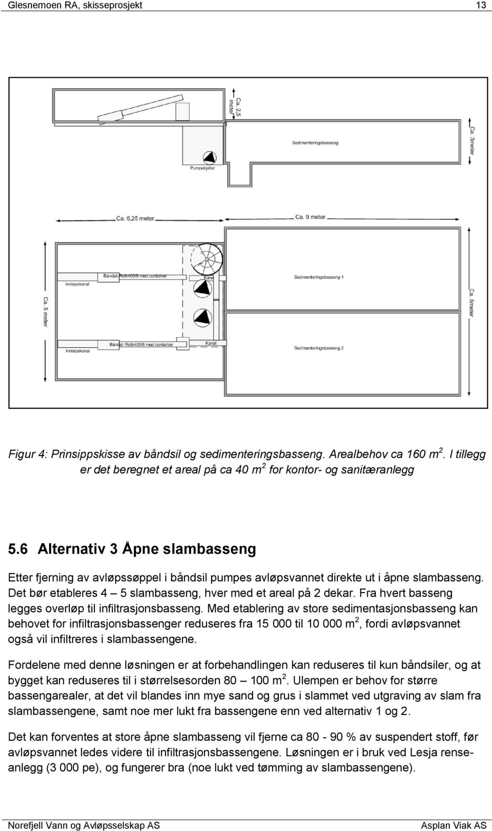 Fra hvert basseng legges overløp til infiltrasjonsbasseng.