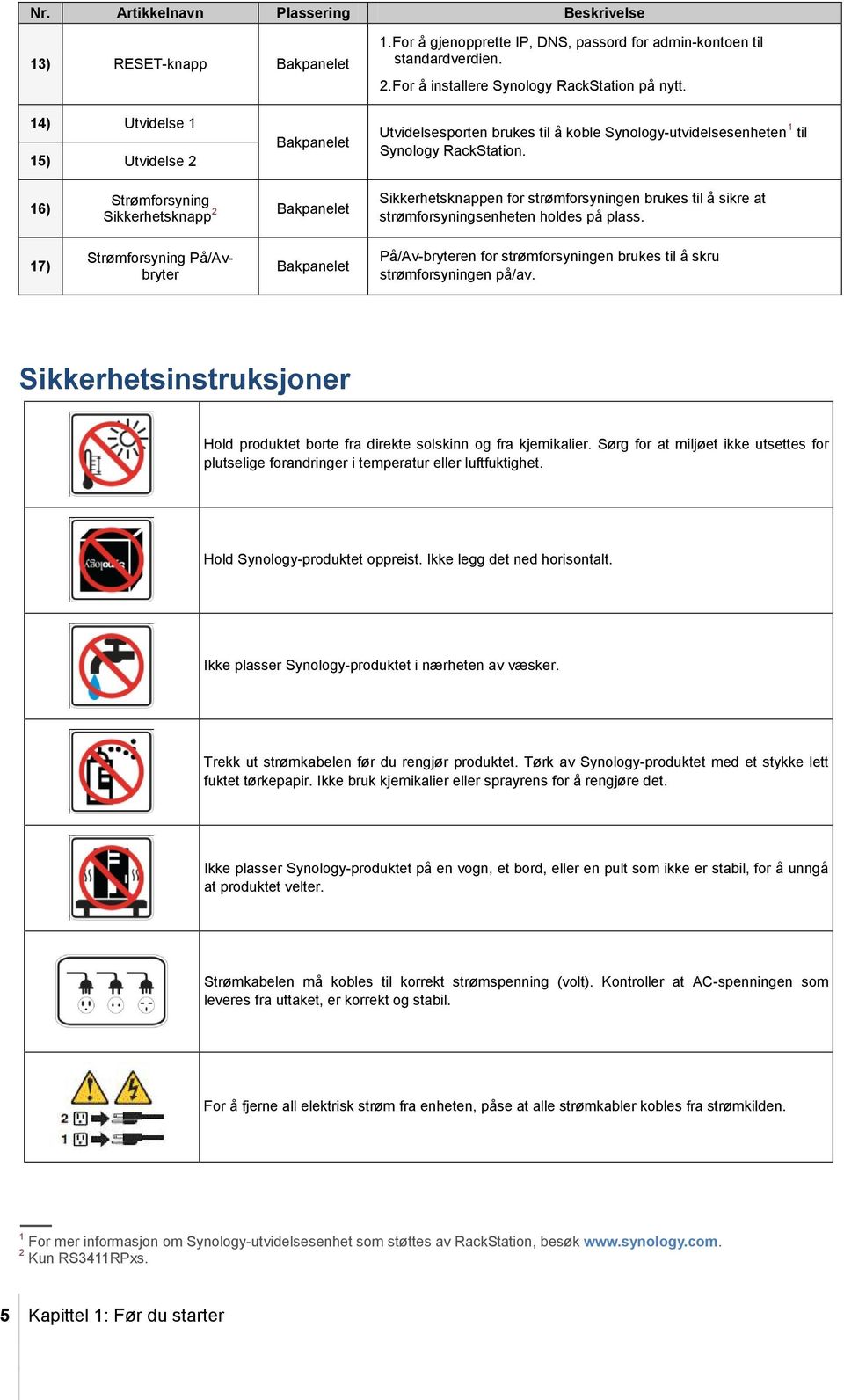 16) Strømforsyning Sikkerhetsknapp 2 Bakpanelet Sikkerhetsknappen for strømforsyningen brukes til å sikre at strømforsyningsenheten holdes på plass.