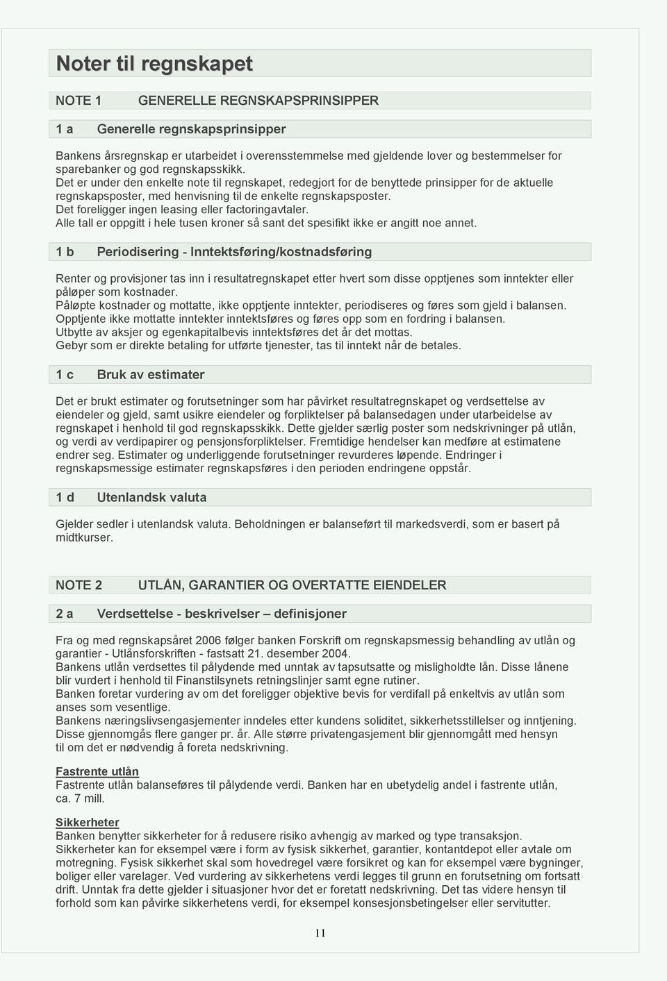 Det foreligger ingen leasing eller factoringavtaler. Alle tall er oppgitt i hele tusen kroner så sant det spesifikt ikke er angitt noe annet.