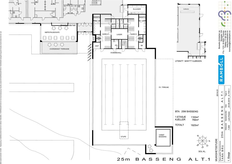 BIM modell ArchiCAD 15 NOR Filplassering: S:\BOREALIS\2014\ SKOLE TANA BRU - FORPROSJEKT\-52 Svømmebasseng Tana Bru skole\4 BYGGPROSJEKTER\41 TEGNINGER (designfil dwg-pln)\tanabru