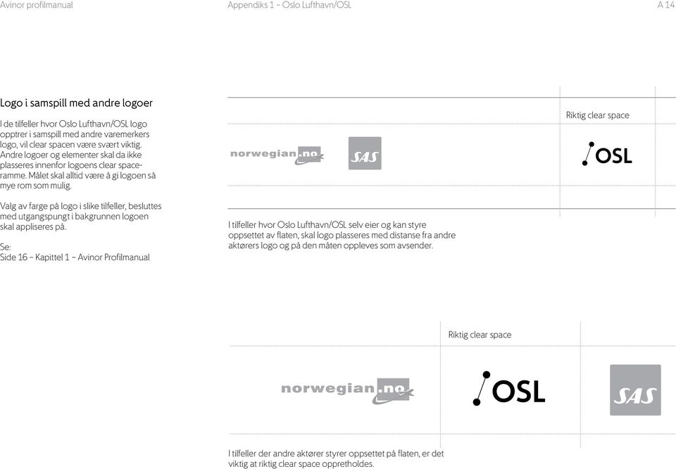Riktig clear space Valg av farge på logo i slike tilfeller, besluttes med utgangspungt i bakgrunnen logoen skal appliseres på.