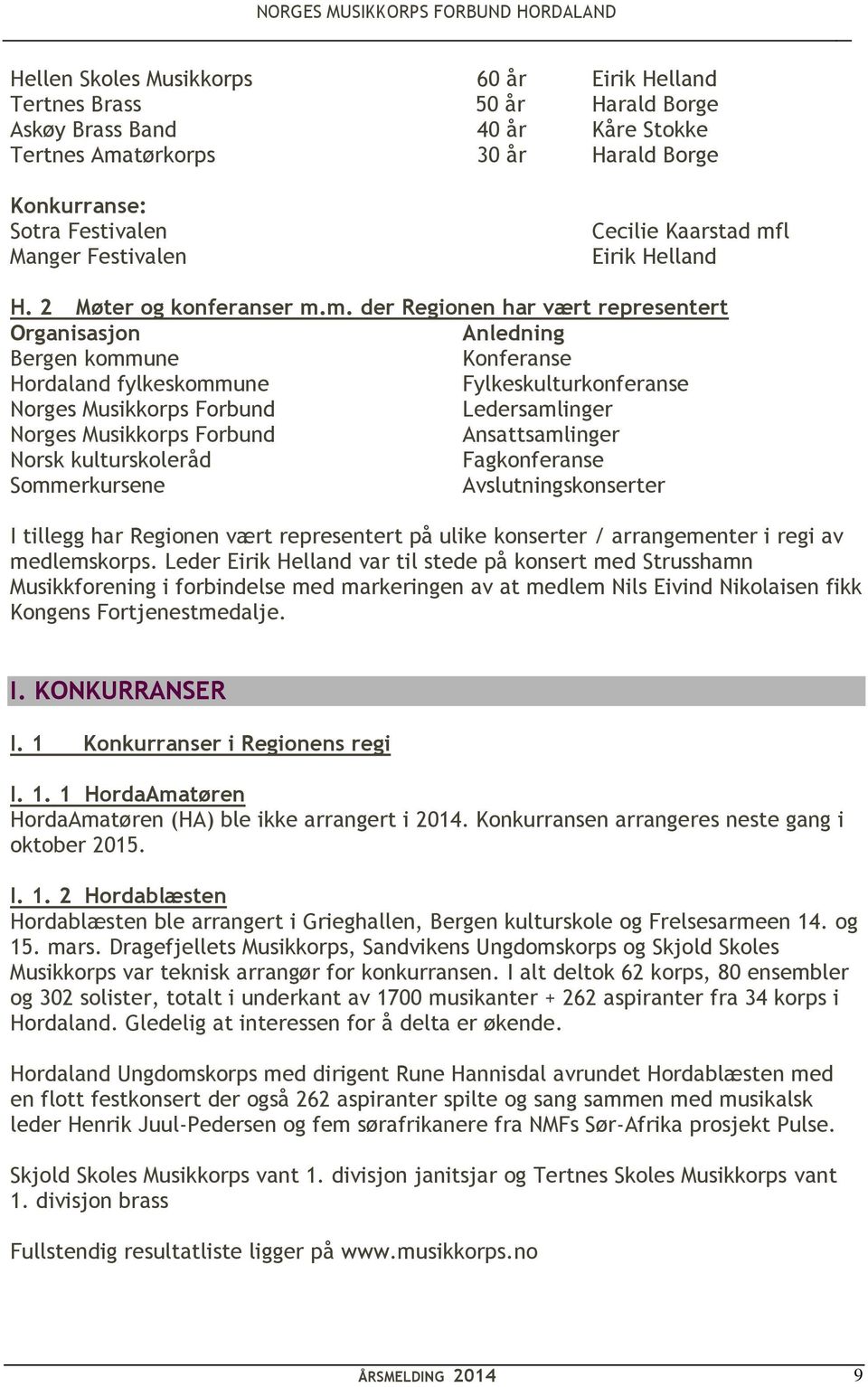 l Eirik Helland H. 2 Møter og konferanser m.